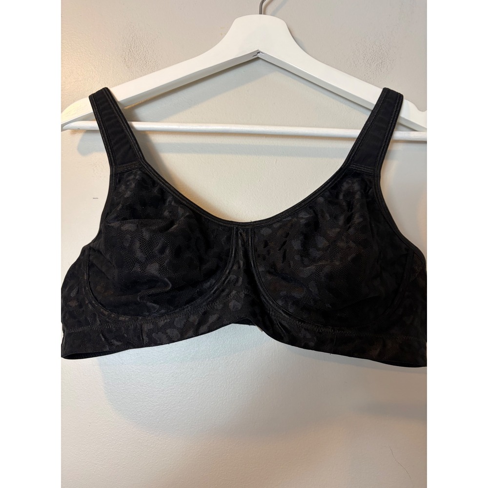 Title Nine Black Animal Print Mesh Sports Bra 36D Adjustable Straps TN320707 - Picture 3 of 6